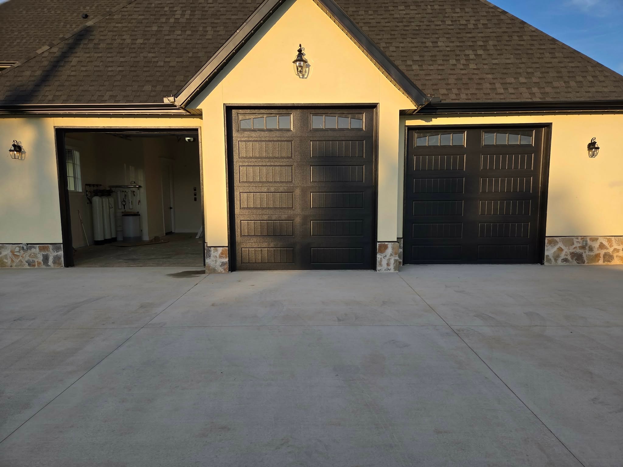 Pressure washing — exterior garage and driveway